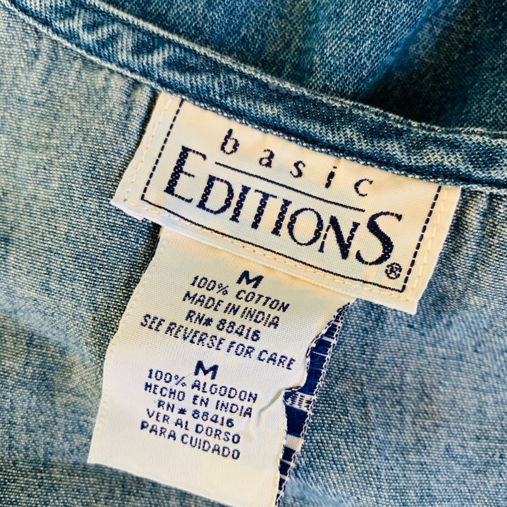 Vintage 90 Basic Edition Seashell Denim Maxi Dress - image 5